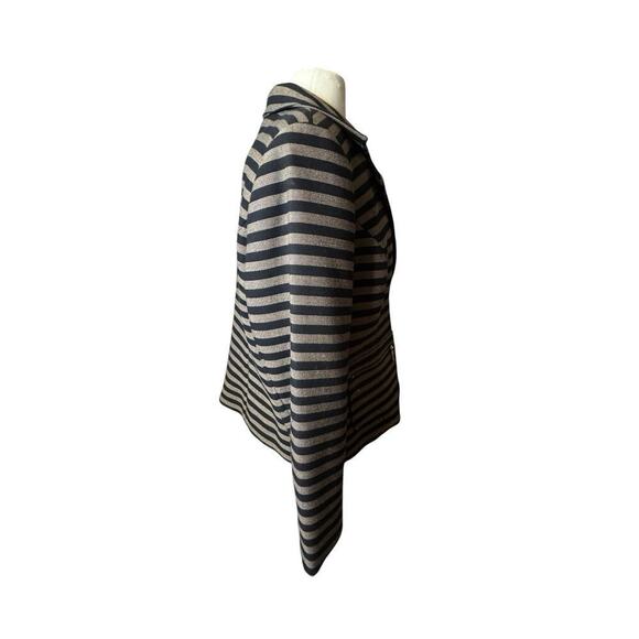 Isaac Mizrahi Live Women’s Size 18W Striped Blazer Zipper Pockets Neutral - Picture 5 of 6